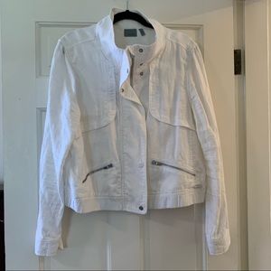 Athleta White Linen Jacket